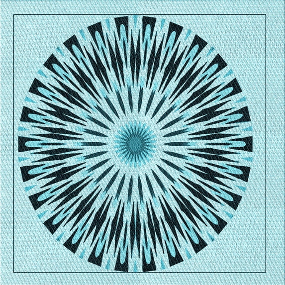 Ahgly Company Indoor Square Patterned Deep-Sea Green Area Rugs, 8' Square