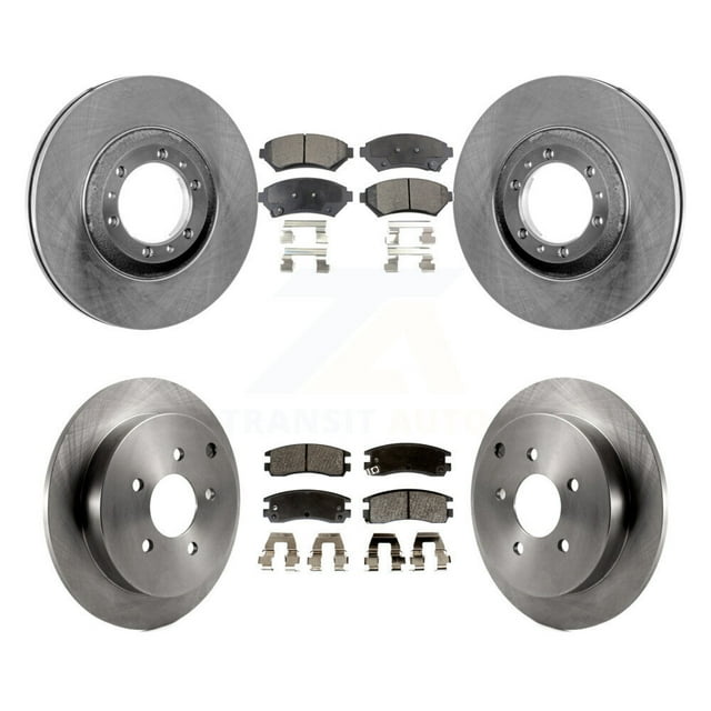 Transit Auto Front Rear Disc Brake Rotors and Semi-Metallic Pads Kit for Car 2002-2004 Pontiac Montana FWD with rear brakes K8F-100718