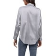 thumbnail image 7 of Voguele Women Shirts Long Sleeve Tops Lapel Neck Blouse Holiday Tunic Shirt Single Breasted Gray M, 7 of 7