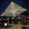 thumbnail image 4 of PURPLE LEAF  10 ft Double Top LED Square Patio Cantilever Umbrella Grey, 4 of 5
