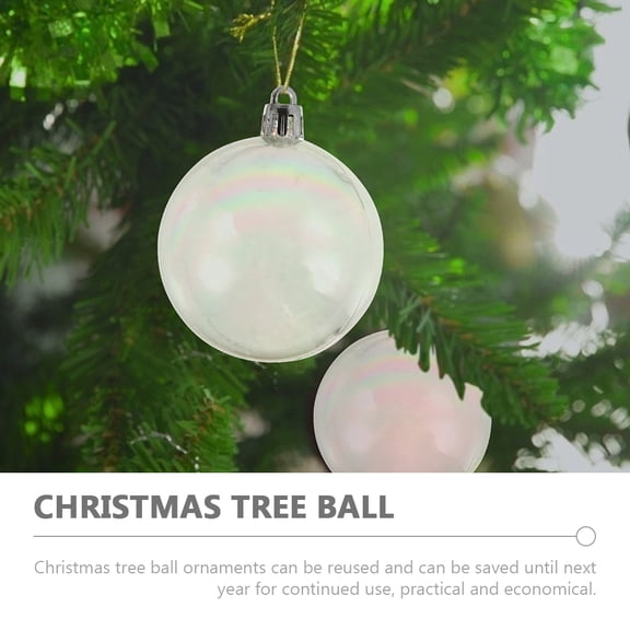 Minkissy Ornaments for Tree Plastic 24Pcs 6In Diameter Transparent