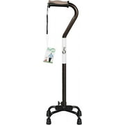 Hugo Adjustable Ergonomic Quad Cane for Right or Left Hand Use, Cocoa, Small Base