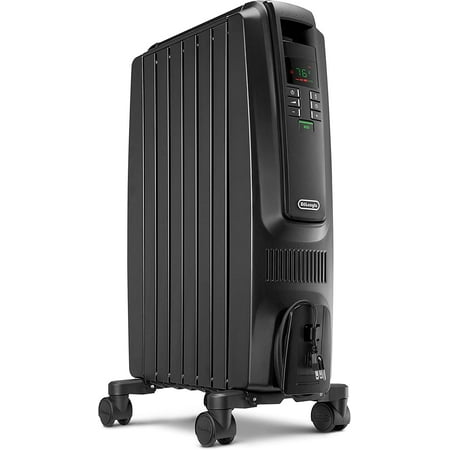 Oil-Filled Radiator Space Heater, Quiet 1500W, Adjustable Thermostat, 3 Heat Settings, Timer