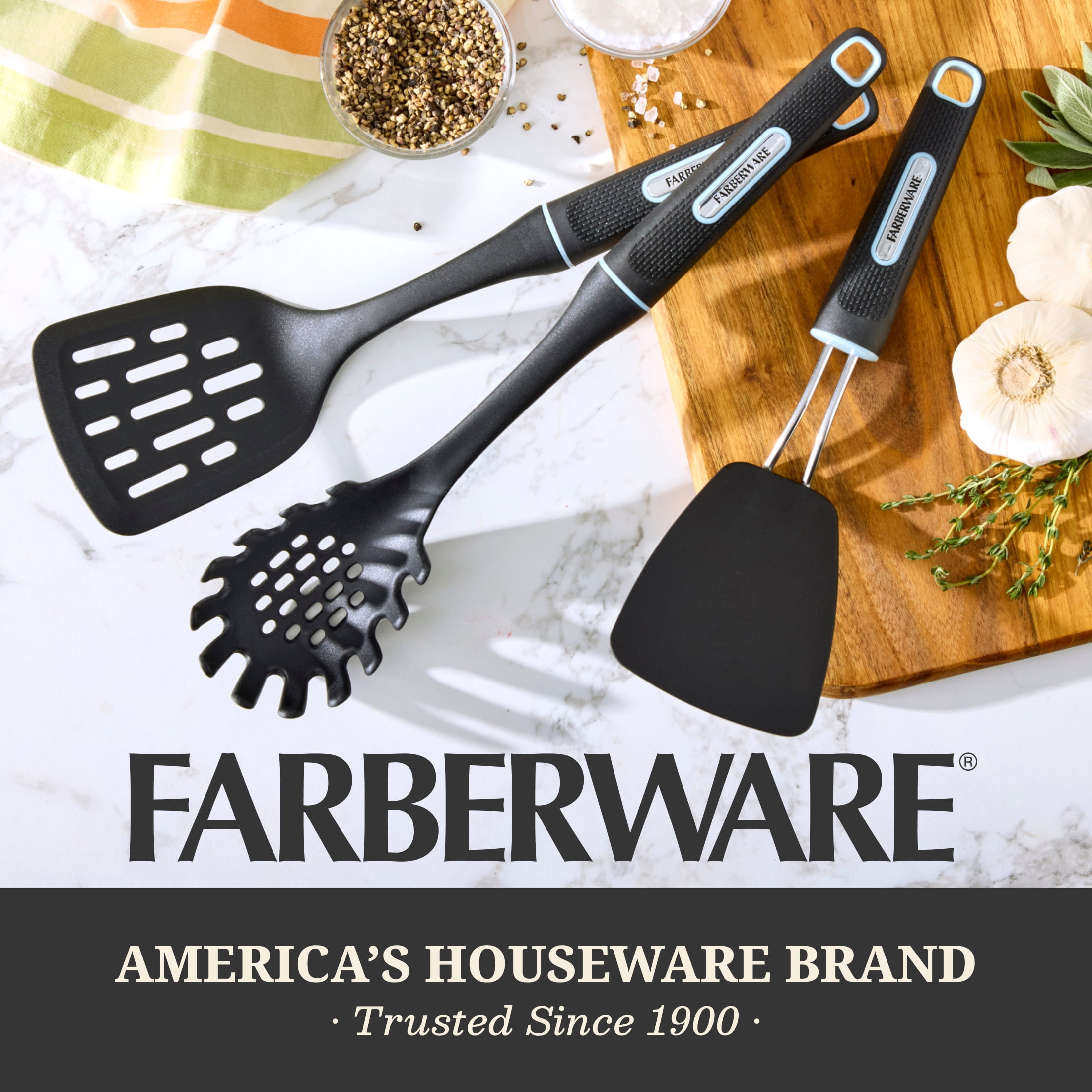 Farberware Soft Grips Cast Zinc Ice Cream Scoop Black with Slate Accents