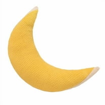 Moon Shaped Pillow Soft Stuffed Throw Pillows for Room Couch Reading Decor (Yellow)