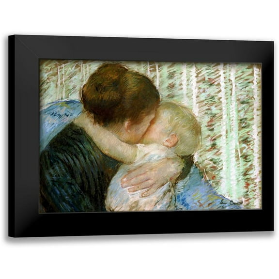 Cassatt, Mary 14x11 Black Modern Framed Museum Art Print Titled - A Goodnight Hug