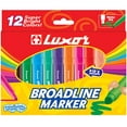 thumbnail image 1 of Luxor Broadline Marker Set, Super Bright Colors, Washable (12 Color Pens in 1 Pack), 1 of 3