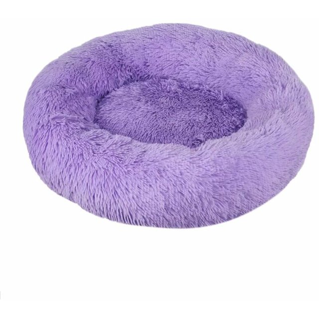 Cama para gatos, cojín mullido, lavable suave para perros y gatos (morado, 80 cm), Sunny