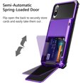 thumbnail image 3 of Case for iPhone Xs Case iPhone X Wallet ID Slot Credit Card Holder Scratch Resistant Dual Layer Protective Bumper Rugged TPU Rubber Armor Hard Shell Cover for iPhone X XS 10 10S (Purple), 3 of 13