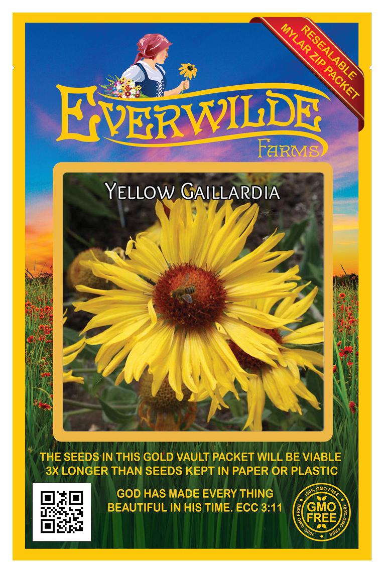 Everwilde Farms 500 Yellow Gaillardia Native Wildflower Seeds Gold