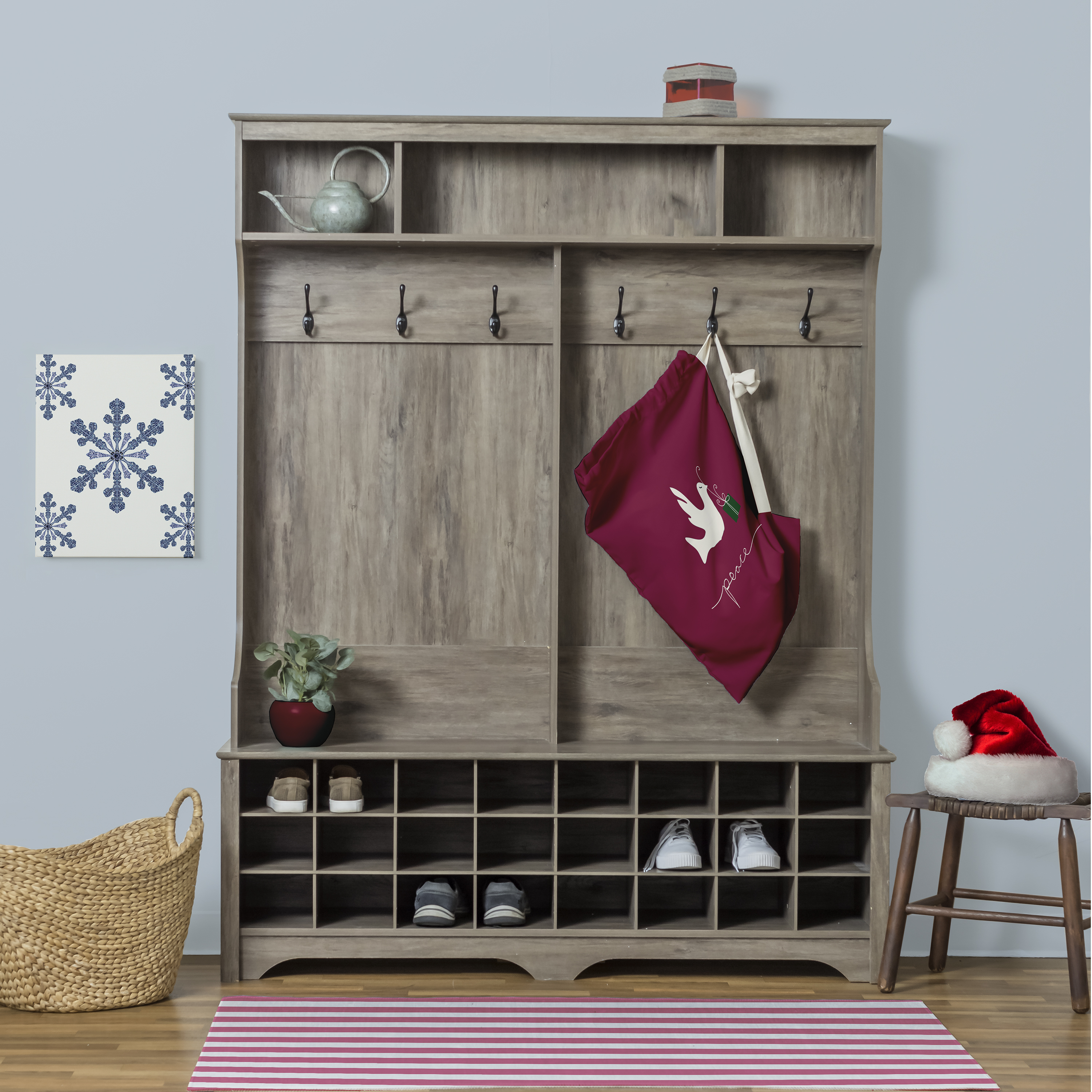 Simply Daisy Peace Dove 28 x 36 in Red Laundry Bag