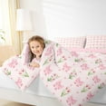 thumbnail image 3 of jejeloiu Cute Bowknot 7-Piece Twin Bedding Sets,Pink Tulip Floral Bedding Comforter Set For Girls Kids Reversible, 3 of 7