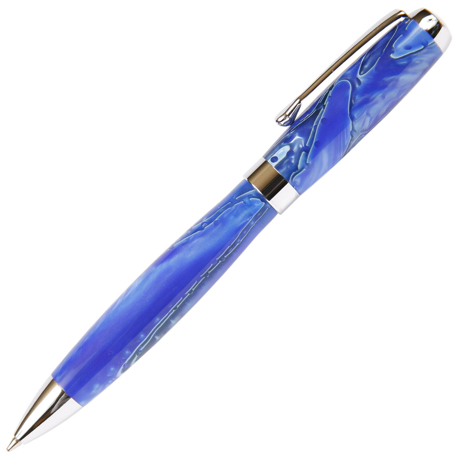 Blue & Pearl Marbleized Gloss Body, Tuscany Ballpoint Pen (Black Ink, Medium Tip 0.7 MM)