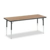 4000 Series Rectangular Activity Table, 24 x 60 x 22 to 30h, Medium - 24" x 60" x 22"-30" - High-Pressure Laminate/Tubular Steel - Medium Oak/Chrome