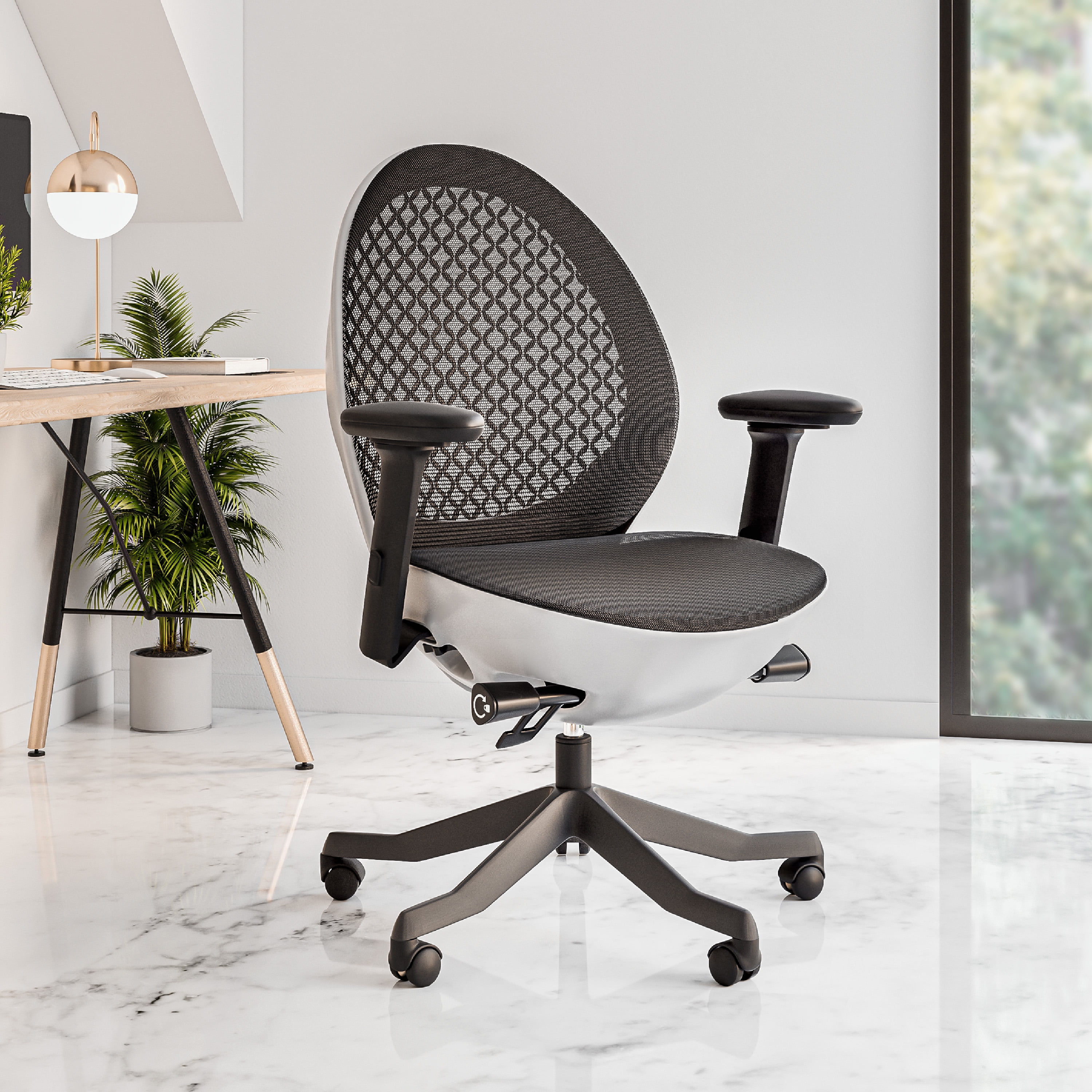 Egg Shape Executive Office Chair, Modern Ergonomics Office Chair with Adjustable Backrest & Armrest Height, 3 Colors