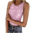 thumbnail image 3 of jobturf Party Tops for Women Dressy Casual Scoop Neck Sparkly Sequin Sleeveless Shirts Lightweight Blouses Holiday Summer Fashion Tank Top S-XXL, 3 of 10