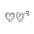thumbnail image 3 of Pendientes de corazón de plata esterlina Silvora con Letra Q Joyería hipoalergénica, 3 of 8