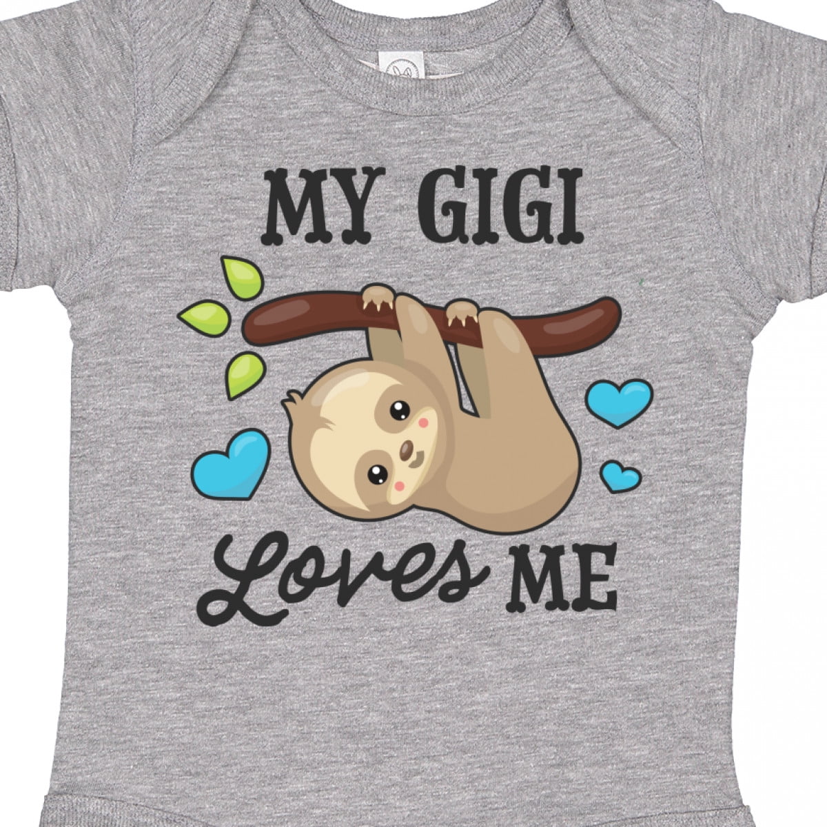 Inktastic My Gigi Loves Me with Sloth and Hearts Boys or Girls Baby Bodysuit