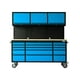 thumbnail image 1 of GABINETE DE ACERO INOXIDABLE COLOR AZUL 15 CAJONES Y 3 GABINETES SUPERIORES, 1 of 10