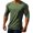 Army Green, variant on Dursoulink Long Sleeve Round Neck Shirt for Men, Breathable Polyester Sport Raglan Top with Elastic Fabric, U-Shaped Hem, Loose Fit for Outdoor Activities
