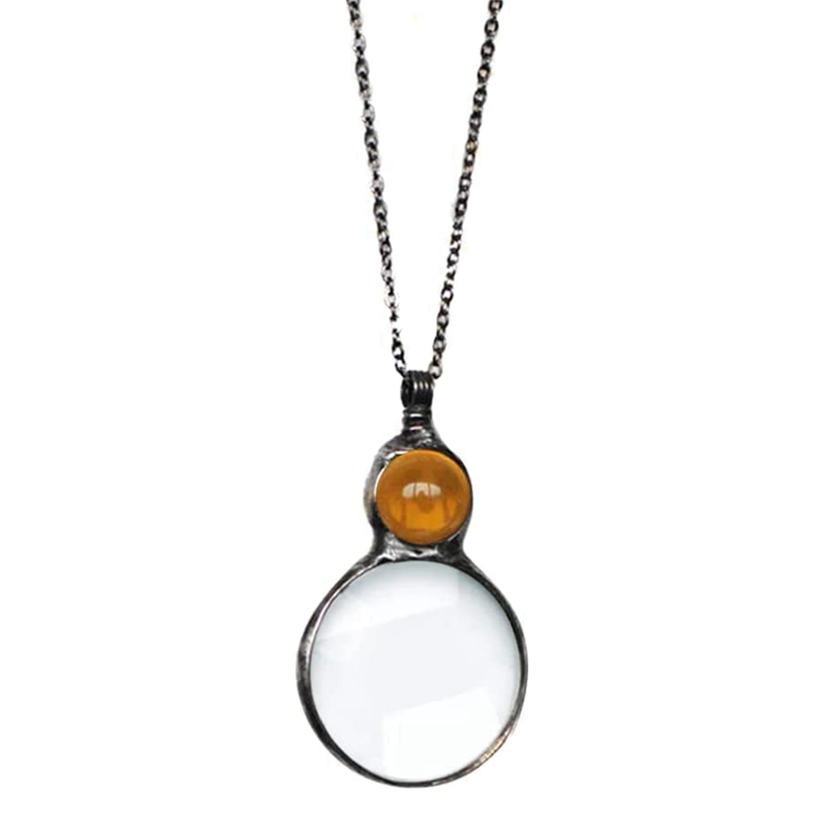 Halloween 2" Monocle Magnifying Glass Necklace Chain Reading Magnifier gift 