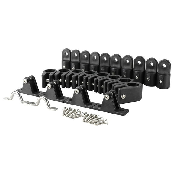 36Pcs Marine Boat Bimini Top Fittings Hardware Set Black Nylon Combo Bimini Top Hardware