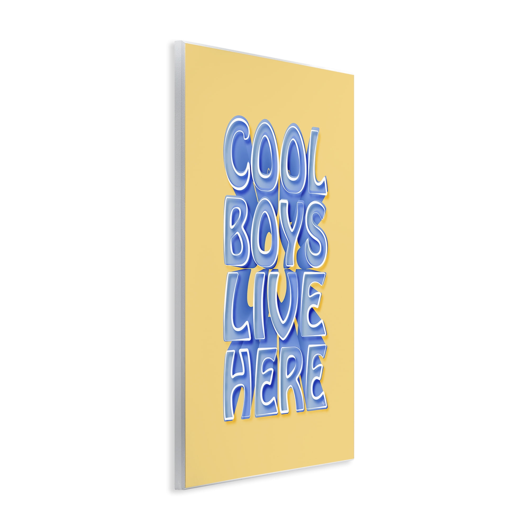Stupell Industries Cool Boys Live Here Text & Numbers Painting Unframed Art Print Wall Art, 10 x 15