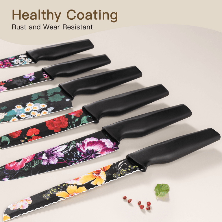Astercook Flower Kitchen Knife Set, 6PCS German High Carbon