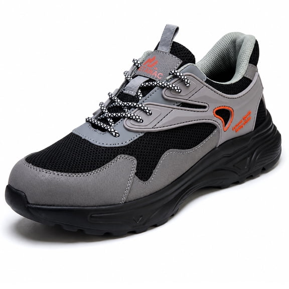 Netanac Steel Toe Shoes for Men, Lightweight Wide Work Shoes,Comfortable Breathable Safety Sneakers,Durable Soft Sole,1023,Size9.5
