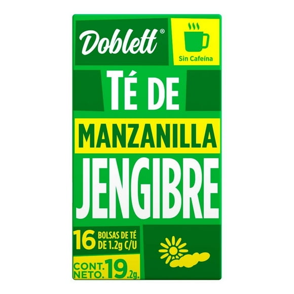 Té de manzanilla Doblett jengibre 16 bolsitas de 1.2 g c/u