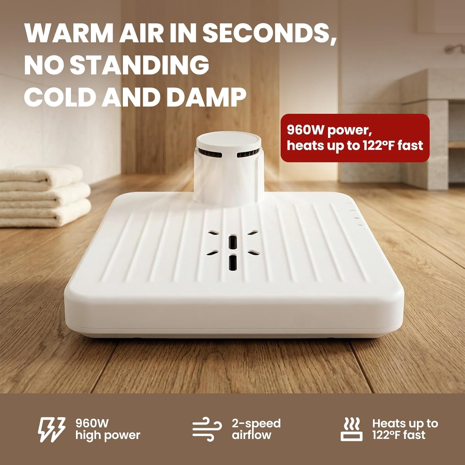Body Dryer After Shower, Body Care Dryer for Bathroom, Luxury Body Care Dryer, Strong Cold/Warm Breeze, Waterproof Eco-Friendly Body and Feet Dryer