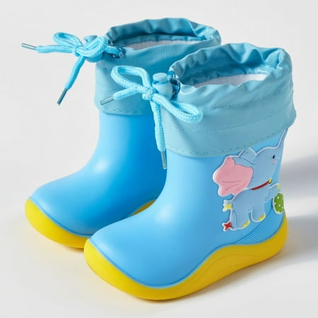 

LYCAQL Baby Shoes Toddlers Children Rain Shoes Boys and Girls Water Shoes Elephant Cartoon Character Rain Shoes with Shoes 6 Months Girls (G 12 Little Child)