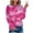 Hot Pink, variant on Oalirro Round Neck Womens Long Sleeve Tops Dressy Casual Fall Floral Print Womens Dressy Casual Tops