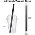 thumbnail image 2 of Plastic Boba Straws, 100-Pack Extra Wide Disposable Smoothie Straws for Bubble Tea, 0.43" Wide x 9 1/2" Long (Black), 2 of 5
