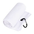 thumbnail image 1 of Toalla de golf con mosquetón, regalo para golfistas, toalla de secado rápido con estampado de gofres. Blanco, 1 of 8