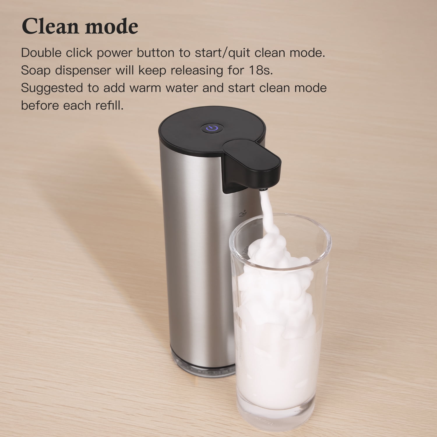 Lococo Soap Dispenser, Rechargeable Automatic Soap Dispenser Stainless Steel Touchless Foaming Soap Dispenser for Bathroom Auto Hand Soap Dispenser for Kitchen, Xmas Gift,9oz