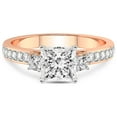 thumbnail image 3 of 4 Carat IGI Certified Princess Shape Lab Grown Diamond Engagement Ring | 14K Rose Gold |Trilogy Three Stone Diamond Ring | FG-VS1-VS2 Quality Friendly Diamonds, 3 of 4