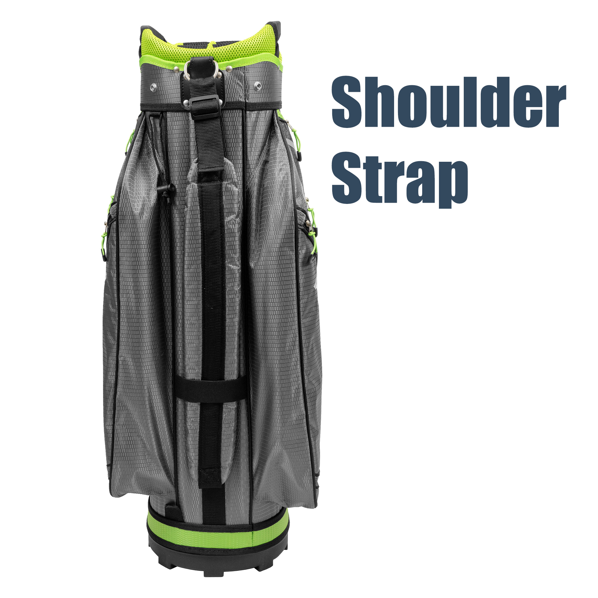 Axglo A211 Lightweight Golf Cart Bag | 15 Full-Length Dividers with Putter Well - Green/Silver