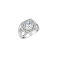 thumbnail image 3 of RYLOS Mens Rings 14K White Gold Designer Round Gemstone &  Sparkling Diamond Ring White Topaz April Birthstone Rings For Men, Men's Rings, Gold Rings Sizes 8 - 13, 3 of 7