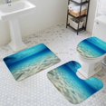 thumbnail image 3 of Ocean Sea Bathroom Rugs Set Underwater Blue Ombre Waves Seascape Sand Beach Non Slip Absorbent Soft Bath Mats 3 Piece Set with Bathroom Rug, U-Shaped Floor Mat, Toilet Seat Cover Small Size, 3 of 9