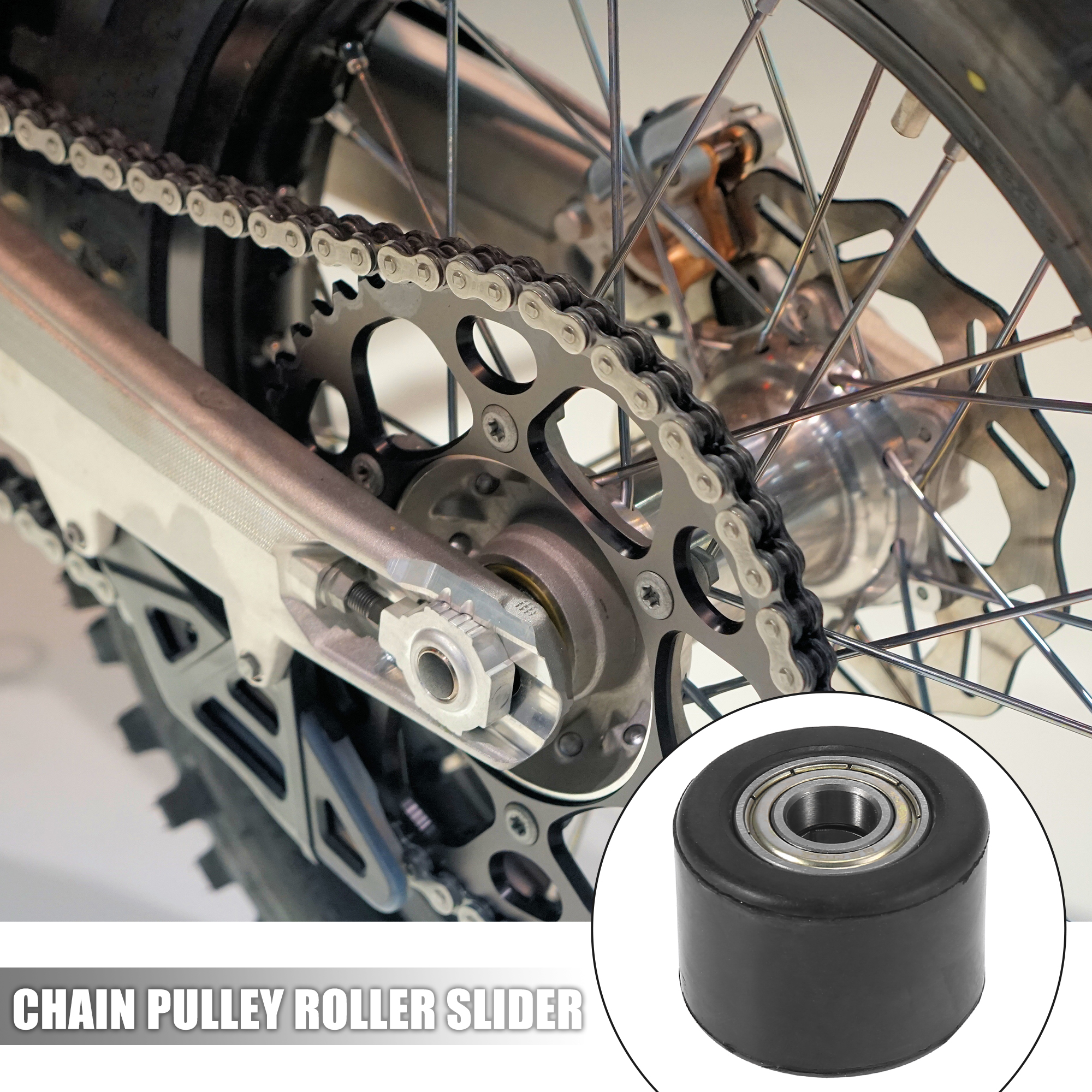 Unique Bargains 10mm Chain Pulley Roller Slider Wheel Guide for Motorcycle Bike ATVs