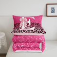 thumbnail image 5 of Manfei Cute Letter E Queen Comforter Set,Pretty Bowtie Comforter Sets Queen,Pink,Pink Reversible,3pcs,1 Comforter and 2 Pillowcases, 5 of 7