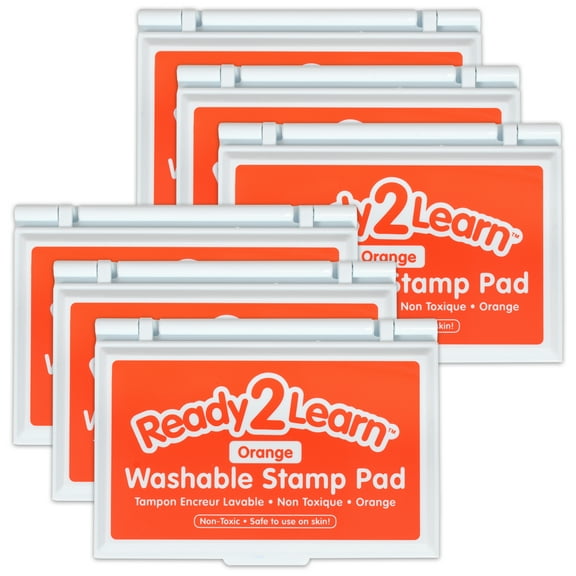 READY 2 LEARN Washable Stamp Pad - Orange - Pack of 6