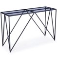 thumbnail image 1 of Home Gear Andes Table de Console en Verre de Transition en Métal en Noir, 1 of 1