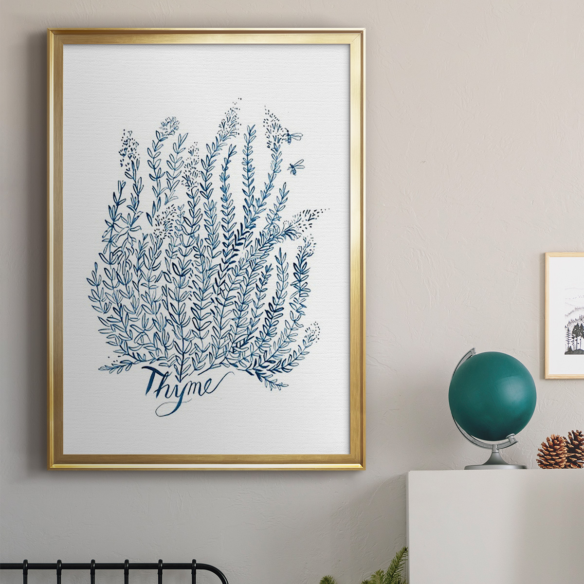 Summer Herb Garden Sketches IV Premium Framed Print - Ready to Hang