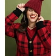 thumbnail image 6 of CASSIE LIZ Womens Sweaters Plus Size Fall Cardigans for Women Fashion Red Plaid Open Front Cardigans Casual Long Sleeve Lightweight Knit Holiday Sweaters with Pocket XL 14W-16W, 6 of 8