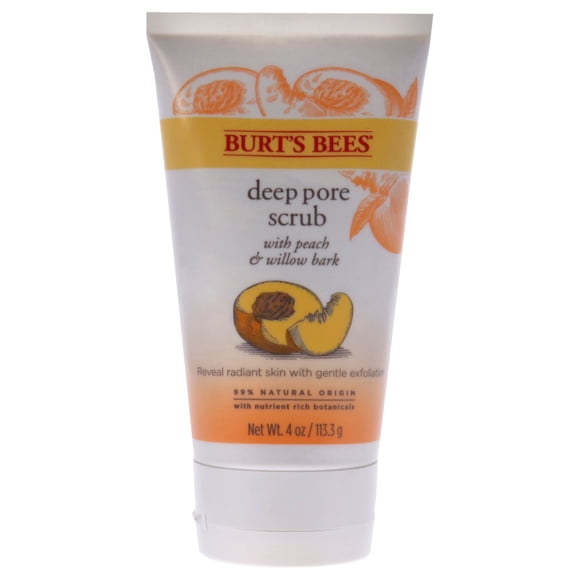 Exfoliante profundo para poros con corteza de melocotón y sauce de Burts Bees para mujeres - Exfoliante de 4 oz
