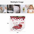 thumbnail image 5 of Happy Valentine's Day Cloth Napkins Set of 1 Red Love Car Roses Floral Romantic Soft Washable Square Dinner Napkins for Party Wedding Restaurant Hotel Cocktail 20x20 Inch, 5 of 9