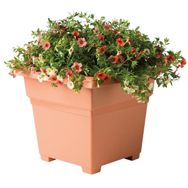White Novelty Countryside Square Tub Planter 18-Inch