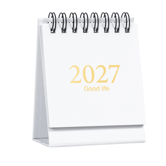 StlyGar Mini Desk Calendar 2026-2027, January 2026 to July 2027 19-Month Standing Flip Small Desktop Calendar with Twin Wire Binding & Stickers for Home Office & School